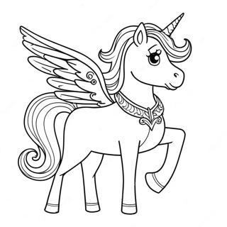 Pagina Para Colorir Do Unicornio Majestoso Com Asas Brilhantes 11558-9470