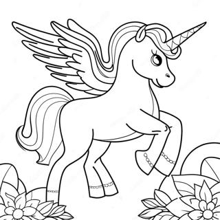 Pagina Para Colorir Do Unicornio Majestoso Com Asas Brilhantes 11558-9471