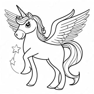 Pagina Para Colorir Do Unicornio Majestoso Com Asas Brilhantes 11558-9472