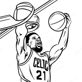 Pagina Para Colorir Do Jogador De Basquete Dos Celtics Enterrando 11978-9805