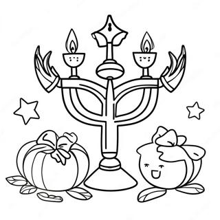 Feliz Hanukkah Páginas Para Colorir