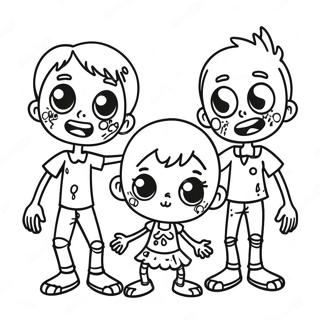 Pagina Para Colorir Da Familia Zumbi Fofa 12048-9861