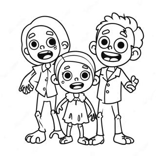 Pagina Para Colorir Da Familia Zumbi Fofa 12048-9864