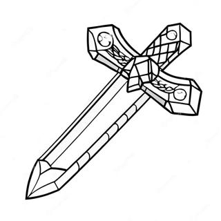 Pagina Para Colorir Da Espada De Diamante Do Minecraft 1212-971