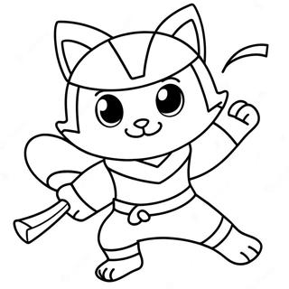 Pagina Para Colorir Gato Ninja Aventureiro Em Acao 12198-10157