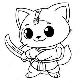 Pagina Para Colorir Gato Ninja Aventureiro Em Acao 12198-9981