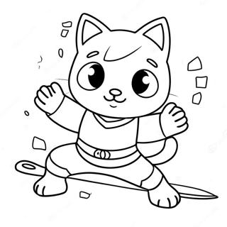 Pagina Para Colorir Gato Ninja Aventureiro Em Acao 12198-9982