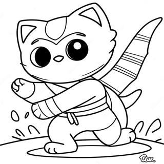 Pagina Para Colorir Gato Ninja Aventureiro Em Acao 12198-9983