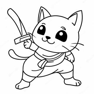 Pagina Para Colorir Gato Ninja Aventureiro Em Acao 12198-9984