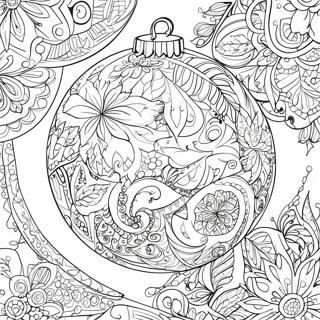 Pagina Para Colorir De Ornamento De Natal Intrincado 12468-10374