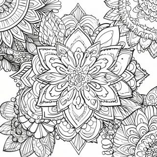 Pagina Para Colorir De Mandala Floral Em Escala De Cinza Detalhada 12537-10427