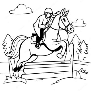 Pagina Para Colorir De Cavalo Saltando Em Cross Country 12547-10436