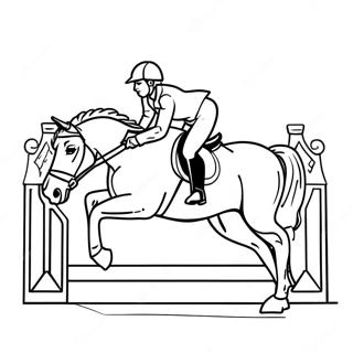 Pagina Para Colorir De Cavalo Equestre Elegante Saltando 12548-10438