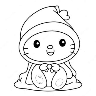 Pagina Para Colorir Da Hello Kitty Com Chapeu De Papai Noel 12628-10509