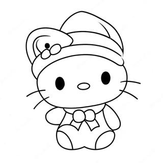 Pagina Para Colorir Da Hello Kitty Com Chapeu De Papai Noel 12628-10511