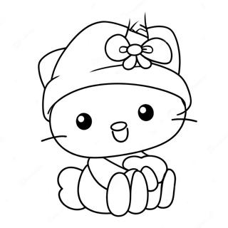 Pagina Para Colorir Da Hello Kitty Com Chapeu De Papai Noel 12628-10512