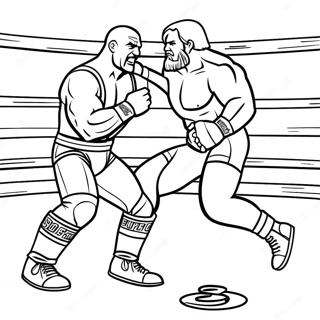 Pagina Para Colorir Do Confronto Intenso De Lutadores Da Wwe 1262-1009