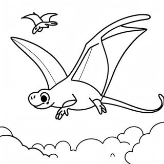 Pagina Para Colorir Do Pterodactilo Voando No Ceu 12678-10549