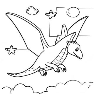 Pagina Para Colorir Do Pterodactilo Voando No Ceu 12678-10550