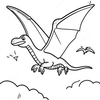 Pagina Para Colorir Do Pterodactilo Voando No Ceu 12678-10552