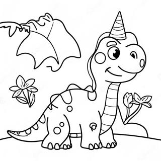 Feliz Aniversário Dinossauro Páginas Para Colorir