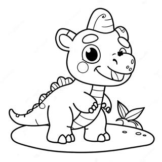 Pagina Para Colorir Dinossauro Bebe Fofo De Aniversario 12728-10591