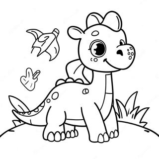 Pagina Para Colorir Dinossauro Bebe Fofo De Aniversario 12728-10592