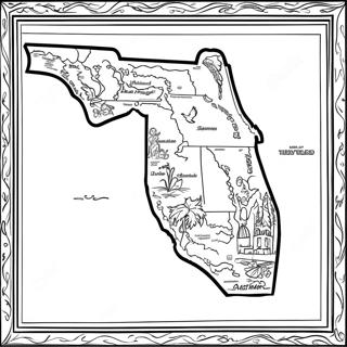 Pagina Para Colorir Do Mapa Do Estado Da Florida 12857-10687