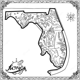 Pagina Para Colorir Do Mapa Do Estado Da Florida 12857-10688