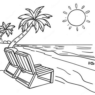 Pagina Para Colorir Da Cena Da Praia Ensolarada Da Florida 12858-10692