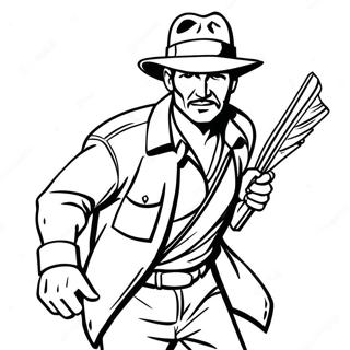 Pagina Para Colorir Do Indiana Jones Com O Chicote 12998-10801