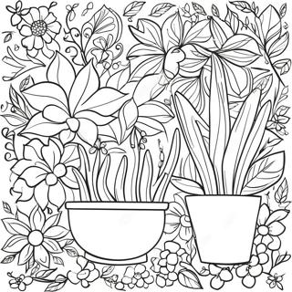 Pagina Para Colorir Adulto Com Tema De Plantas 13027-10821