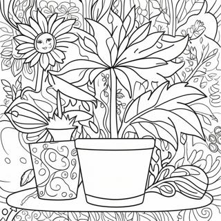 Pagina Para Colorir Adulto Com Tema De Plantas 13027-10822