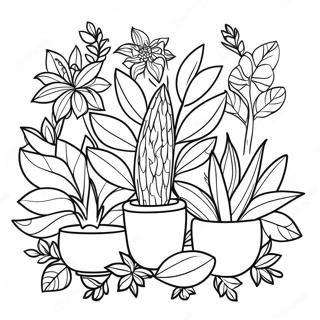 Pagina Para Colorir Adulto Com Tema De Plantas 13027-10823