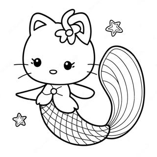 Hello Kitty Sereia Páginas Para Colorir