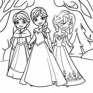 Pagina Para Colorir Princesas De Frozen No Pais Das Maravilhas De Inverno 13058-10849