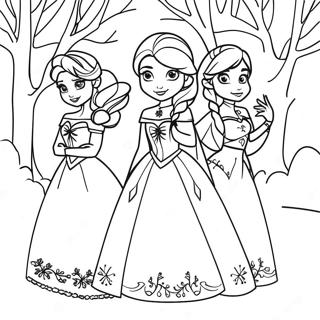 Pagina Para Colorir Princesas De Frozen No Pais Das Maravilhas De Inverno 13058-10850