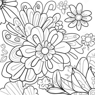 Pagina Para Colorir De Flores Vibrantes De Arte Pop 13278-11025