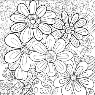 Pagina Para Colorir De Flores Vibrantes De Arte Pop 13278-11028