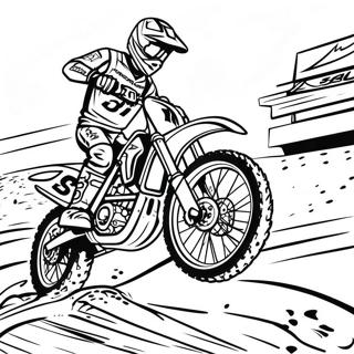 Pagina Para Colorir De Cena De Corrida De Moto De Supercross 13417-11134