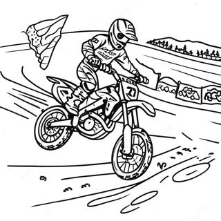 Pagina Para Colorir De Cena De Corrida De Moto De Supercross 13417-11136