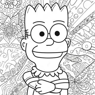 Pagina Para Colorir De Bart Simpson Psicodelico Com Padroes Groovy 13438-11153