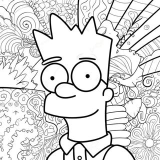 Pagina Para Colorir De Bart Simpson Psicodelico Com Padroes Groovy 13438-11154