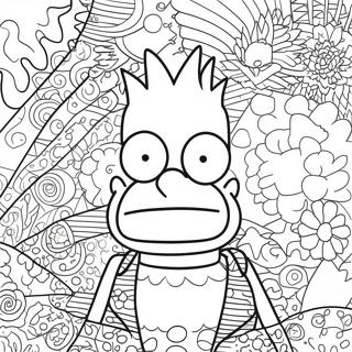 Pagina Para Colorir De Bart Simpson Psicodelico Com Padroes Groovy 13438-11155