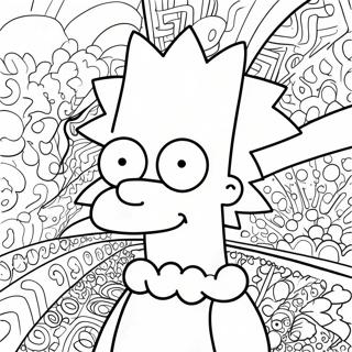 Pagina Para Colorir De Bart Simpson Psicodelico Com Padroes Groovy 13438-11156