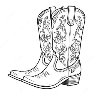 Pagina Para Colorir Bota De Cowboy Elegante 13488-11193