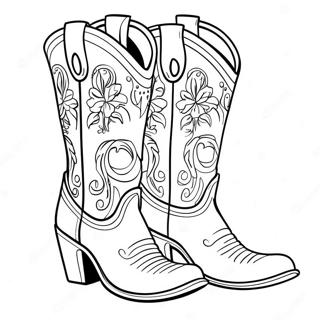 Pagina Para Colorir Bota De Cowboy Elegante 13488-11195