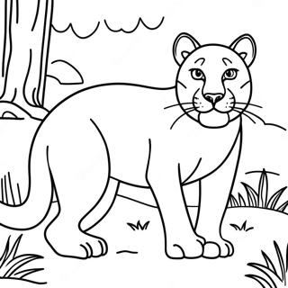 Pagina Para Colorir Puma Majestoso Na Natureza 13629-11297