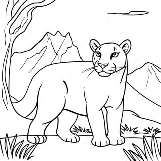 Pagina Para Colorir Puma Majestoso Na Natureza 13629-11298