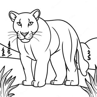 Pagina Para Colorir Puma Majestoso Na Natureza 13629-11299